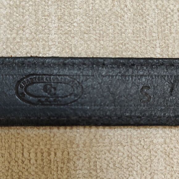 Charter Club Navy Blue Leather Belt Solid Brass Buckle - Picture 3 of 10